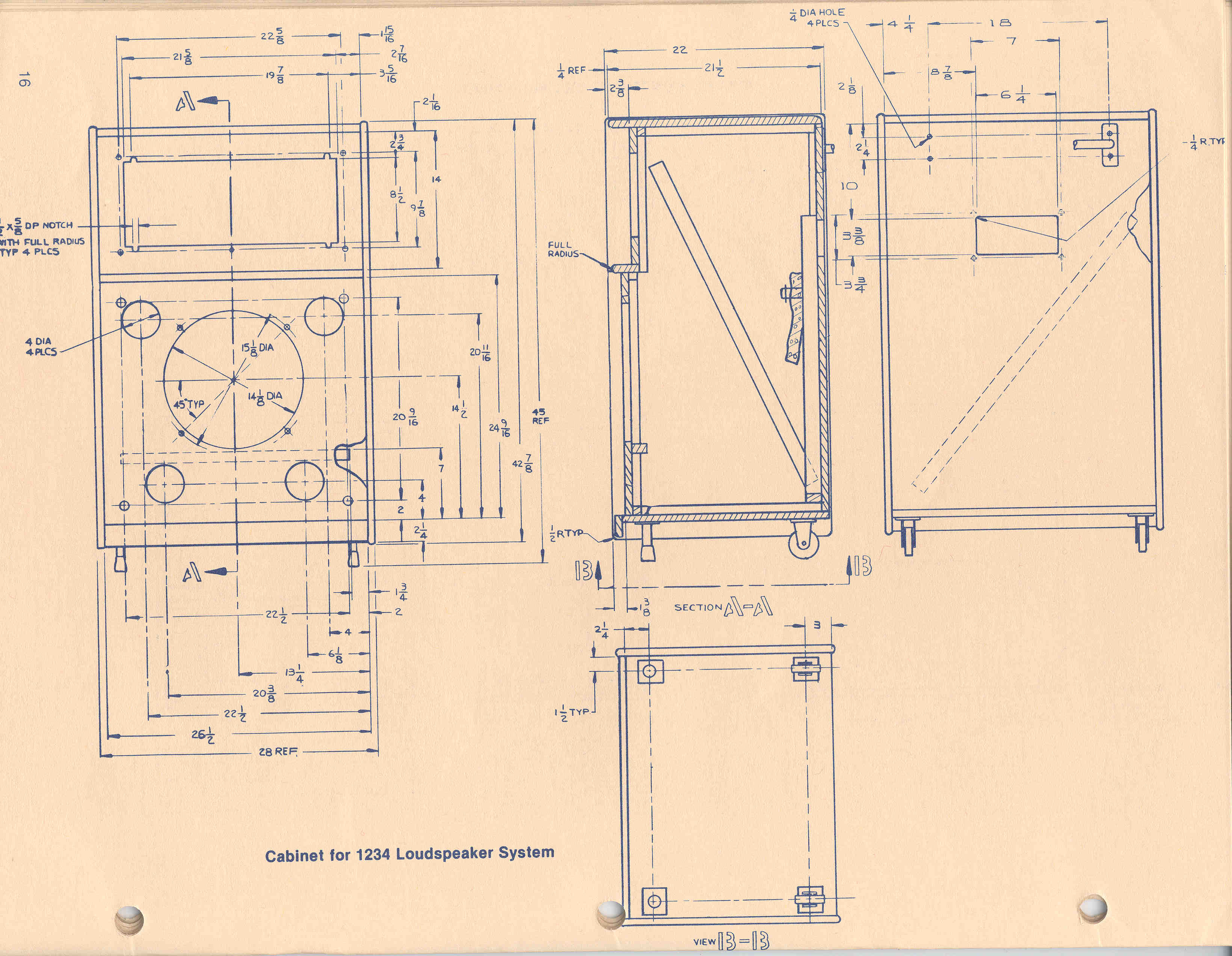 Cabinet for 1234 Loudspeaker System