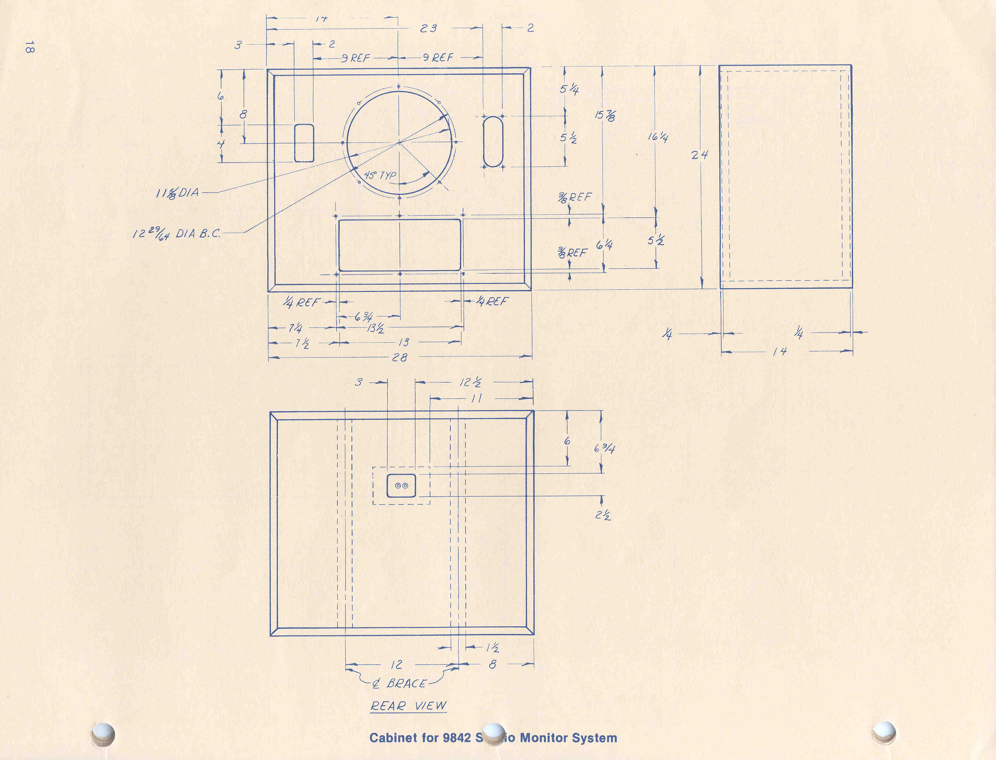 Cabinet for 9842 Studio Monitor System