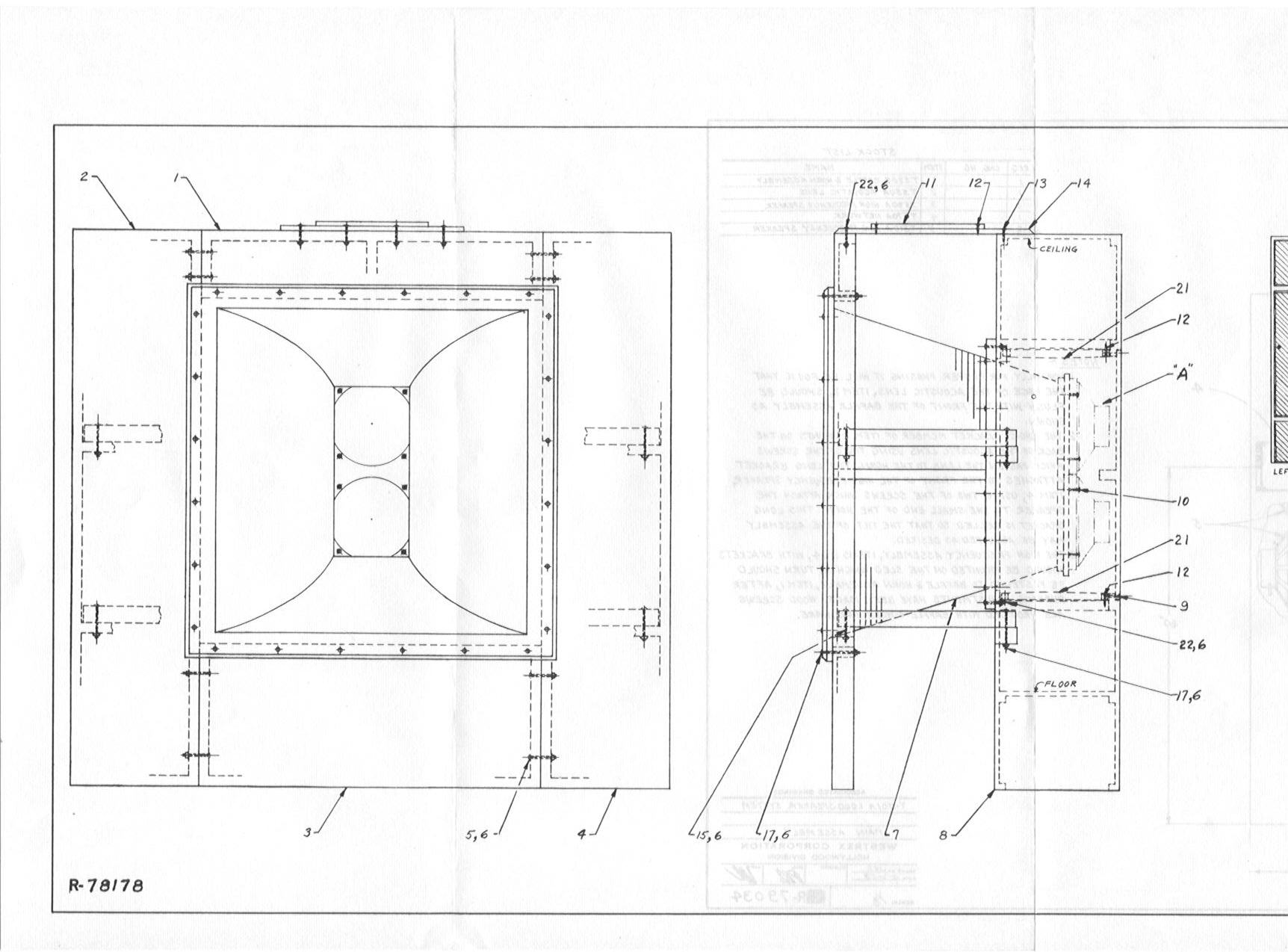 Westrex - T501A Cabinet - Drawing 3 