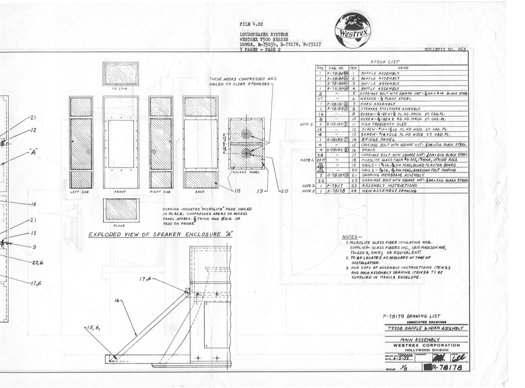 Westrex - T501A Cabinet - Drawing 4 