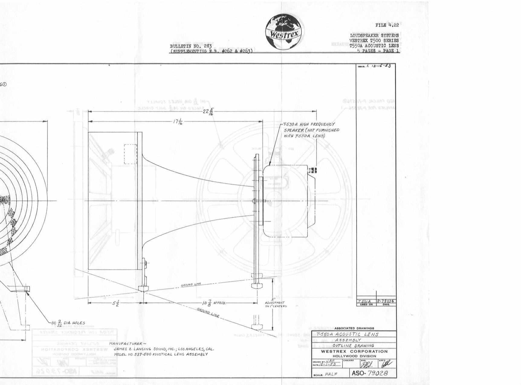 Westrex - T550A Cabinet - Drawing 2